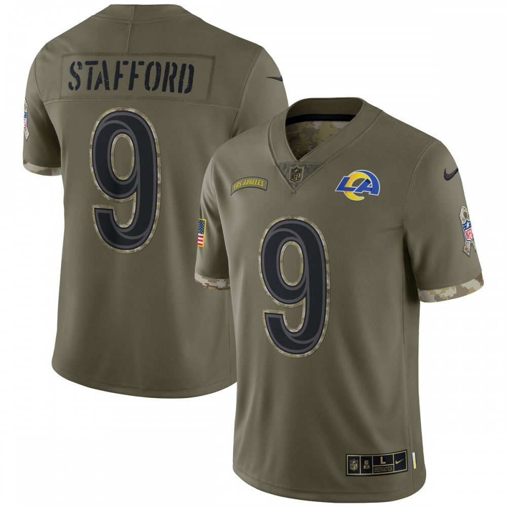 Matthew Stafford Los Angeles Rams Nike 2022 Salute To Service Limited Jersey – Olive