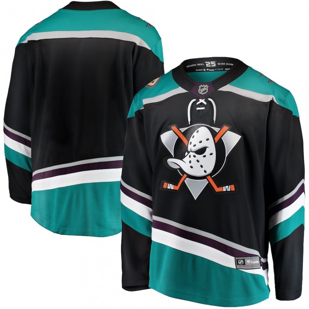 Men’s Anaheim Ducks Black Alternate Breakaway Blank Jersey