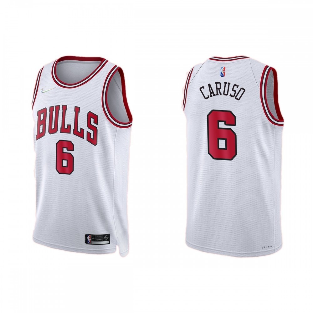 Men’s Chicago Bulls Alex Caruso #6 Nike White 2021/22 Diamond Swingman NBA Jersey – Icon Edition