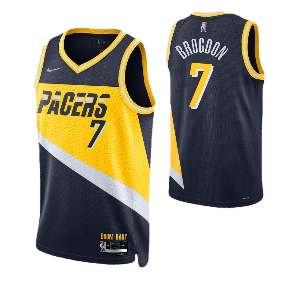 Men’s Indiana Pacers Malcolm Brogdon #7 Nike Navy 2021/22 Swingman NBA Jersey – City Edition