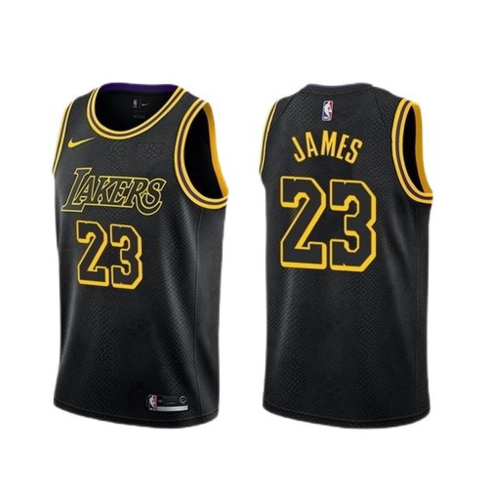 Men’s Los Angeles Lakers LeBron James #23 Black Swingman Jersey – City Edition
