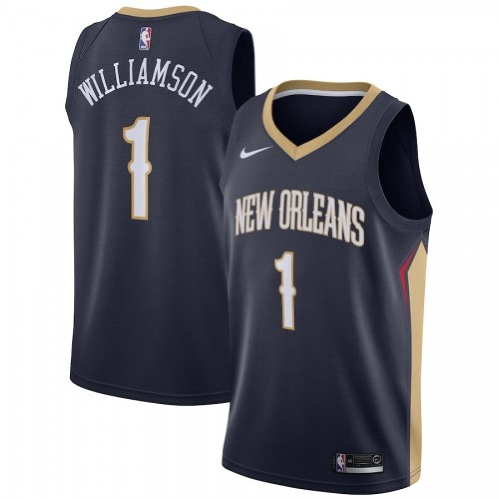 Men’s New Orleans Pelicans Zion Williamson #1 Nike Navy 2020/21 Swingman Jersey – Icon Edition