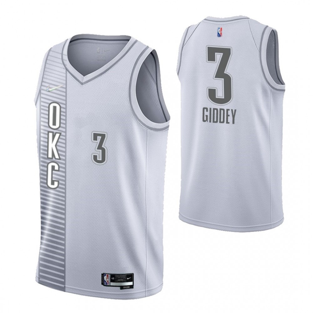 Men’s Oklahoma City Thunder Josh Giddey #3 Nike Gray 2021/22 Swingman Jersey – City Edition