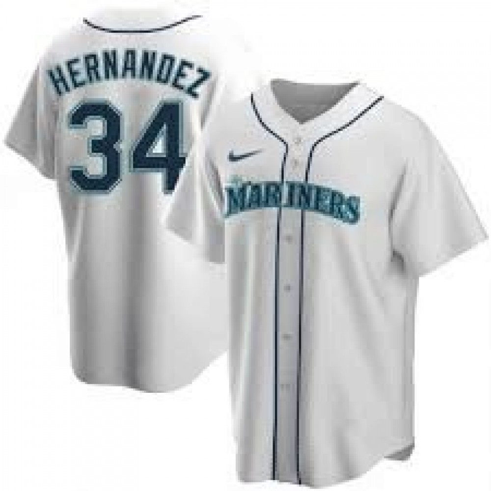Men’s Seattle Mariners Félix Hernández #34 Nike White Home 2020 Jersey