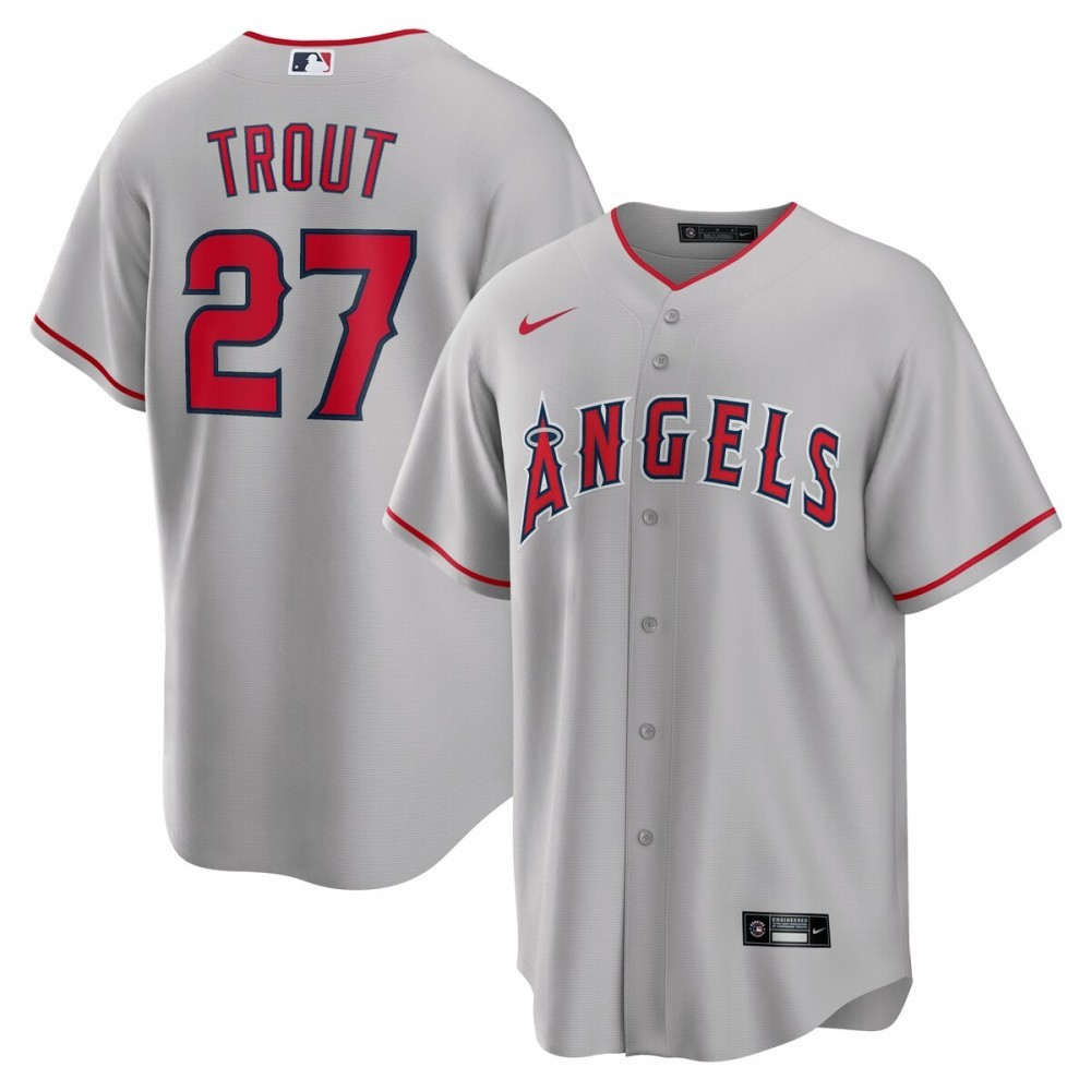 Mike Trout Los Angeles Angels Nike Road Replica Player Name Jersey – Silver