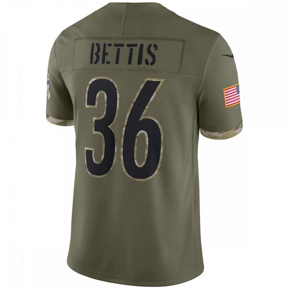 Jerome Bettis Pittsburgh Steelers 2022 Salute To Service Retired Player Limited Jersey – Olive