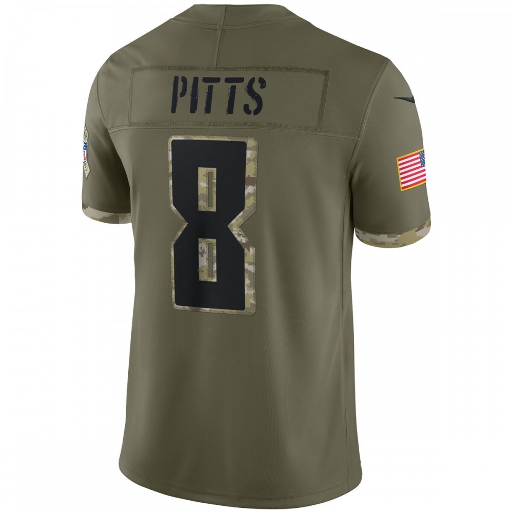 Kyle Pitts Atlanta Falcons Nike 2022 Salute To Service Limited Jersey – Olive