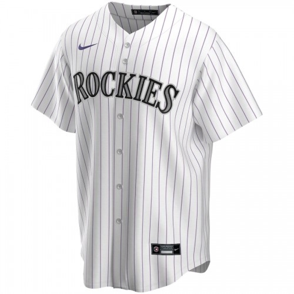 Men’s Colorado Rockies Nike White&Purple Home 2020 Jersey