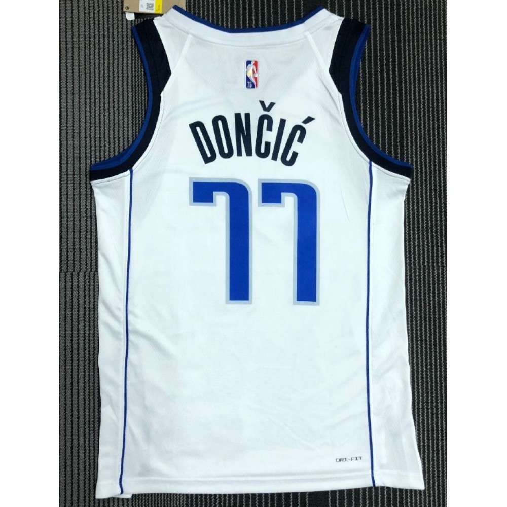 Men’s Dallas Mavericks Luka Doncic #77 Nike White 2021/22 Swingman NBA Jersey – Icon Edition