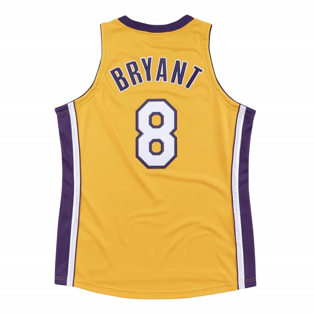Men’s Los Angeles Lakers Home Retro Final Kobe Bryant #8 Throwback Yellow 1999-00 Hardwood Jersey
