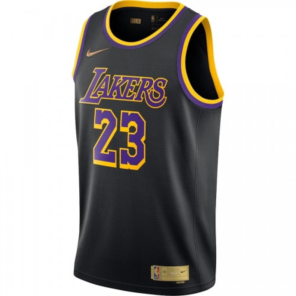 Men’s Los Angeles Lakers LeBron James #23 Nike Black 2020/21 Swingman Player Jersey – Earned Edition