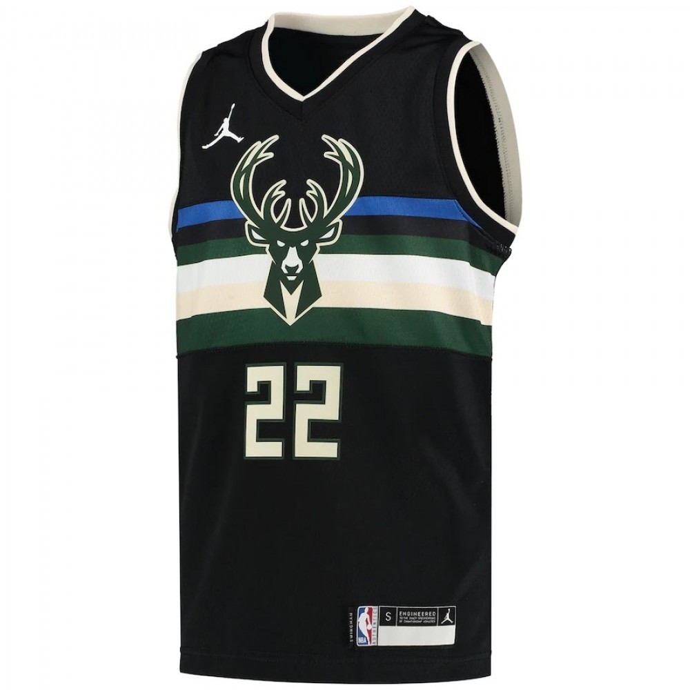 Men’s Milwaukee Bucks Middleton #22 Jordan Black 20/21 Swingman Jersey – Statement Edition