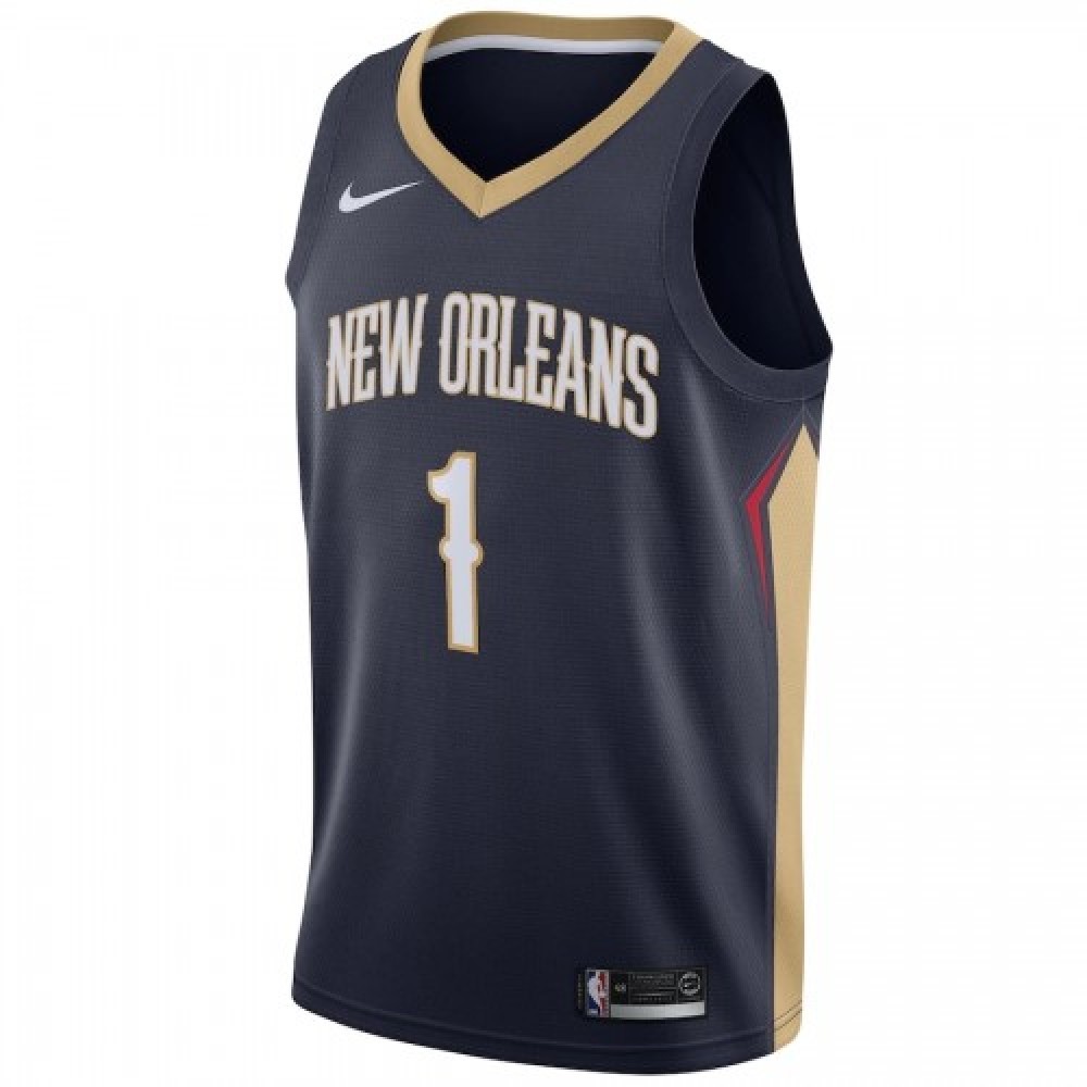 Men’s New Orleans Pelicans Zion Williamson #1 Nike Navy 2020/21 Swingman Jersey – Icon Edition