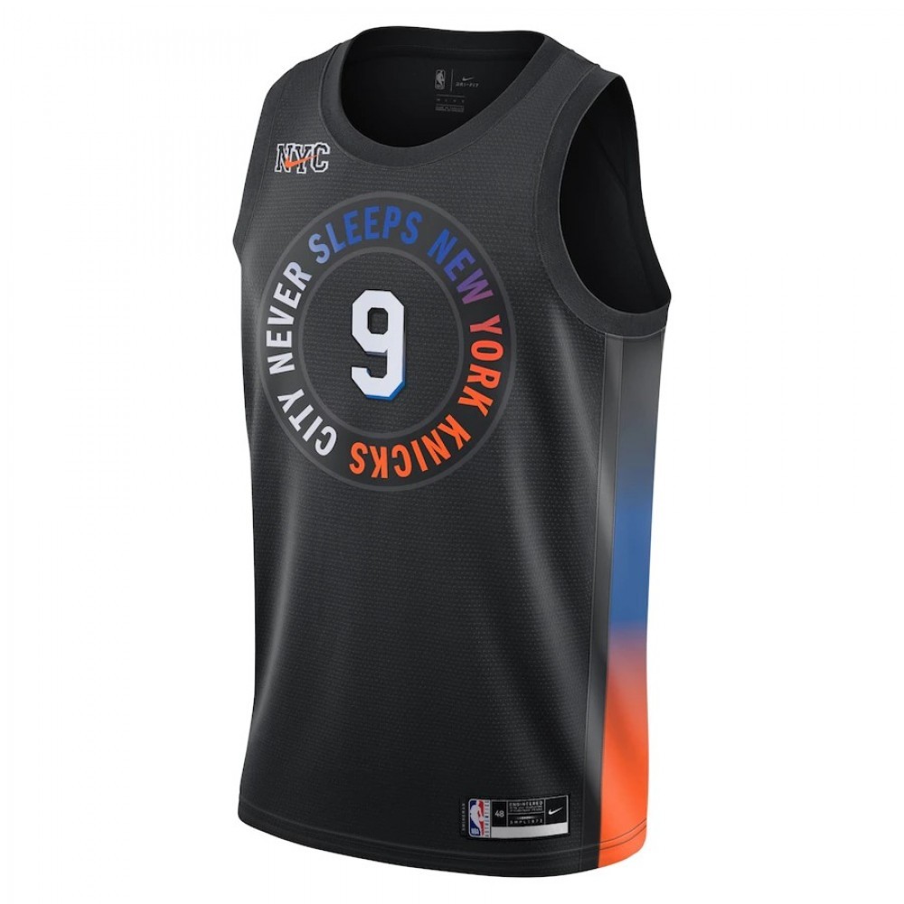 Men’s New York Knicks RJ Barrett #9 Nike Black 2020/21 Swingman Jersey – City Edition
