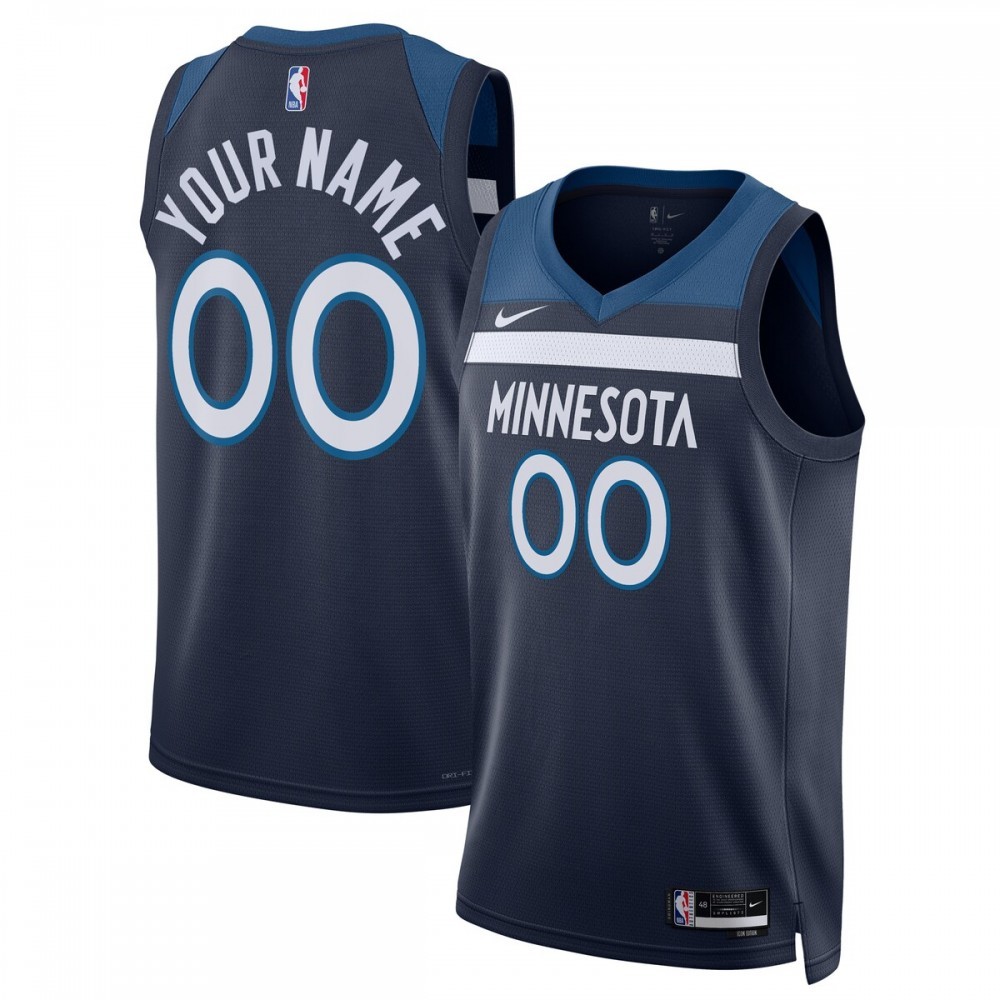 Minnesota Timberwolves Nike Unisex 2022/23 Swingman Custom Jersey Navy – Icon Edition