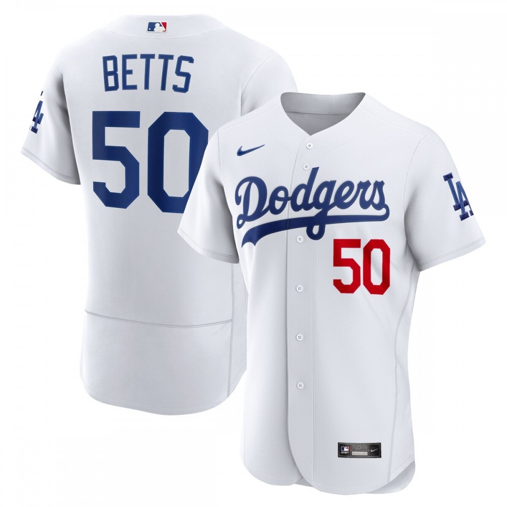 Mookie Betts Los Angeles Dodgers Nike Home Authentic Player Jersey – White
