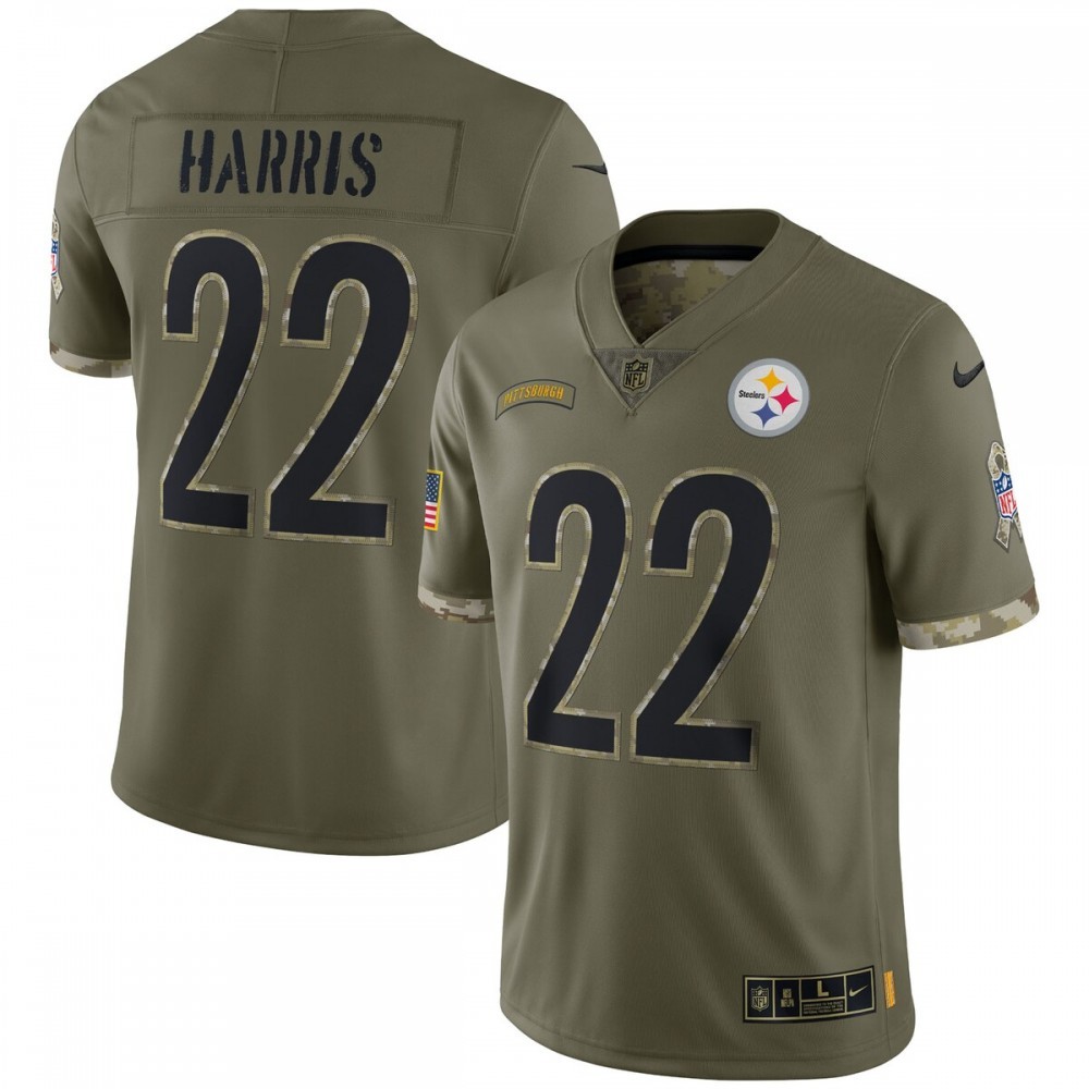 Najee Harris Pittsburgh Steelers Nike Men’s 2022 Salute To Service Limited Jersey – Olive