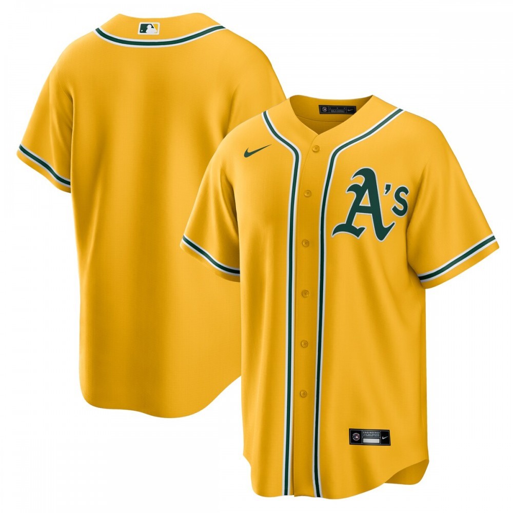 Oakland Athletics Nike Alternate Replica Team Jersey – Gold