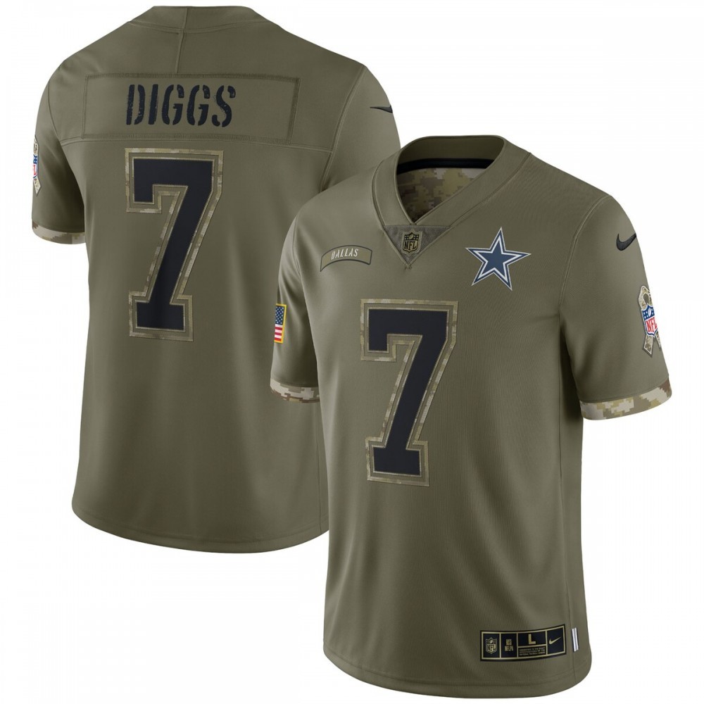 Trevon Diggs Dallas Cowboys Nike 2022 Salute To Service Limited Jersey – Olive