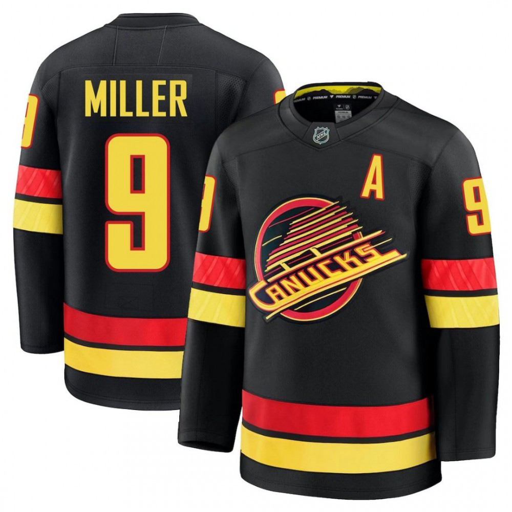 Vancouver Canucks JT Miller #9 Black Alternate Premium Jersey