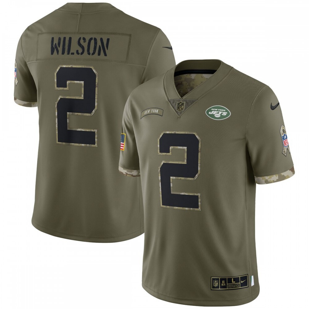 Zach Wilson New York Jets Nike 2022 Salute To Service Limited Jersey – Olive