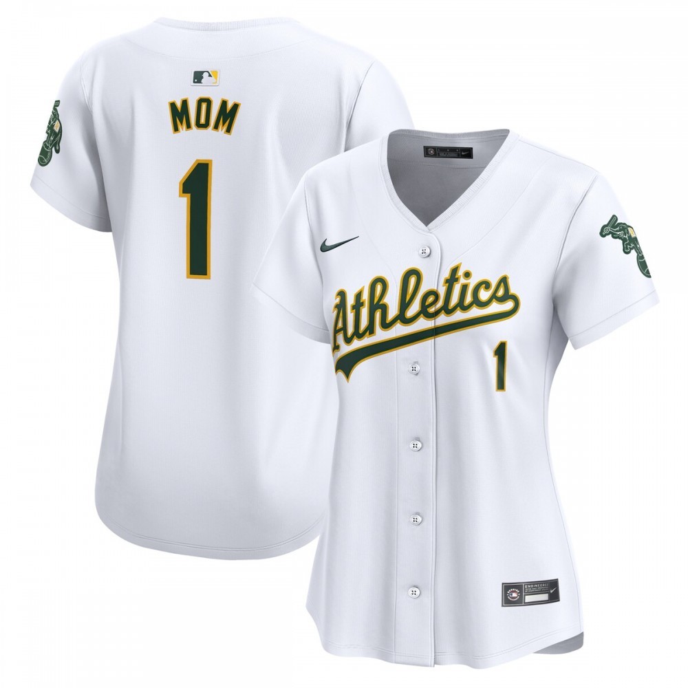 Oakland Athletics Nike Women’s #1 Mom Home Limited Jersey – White