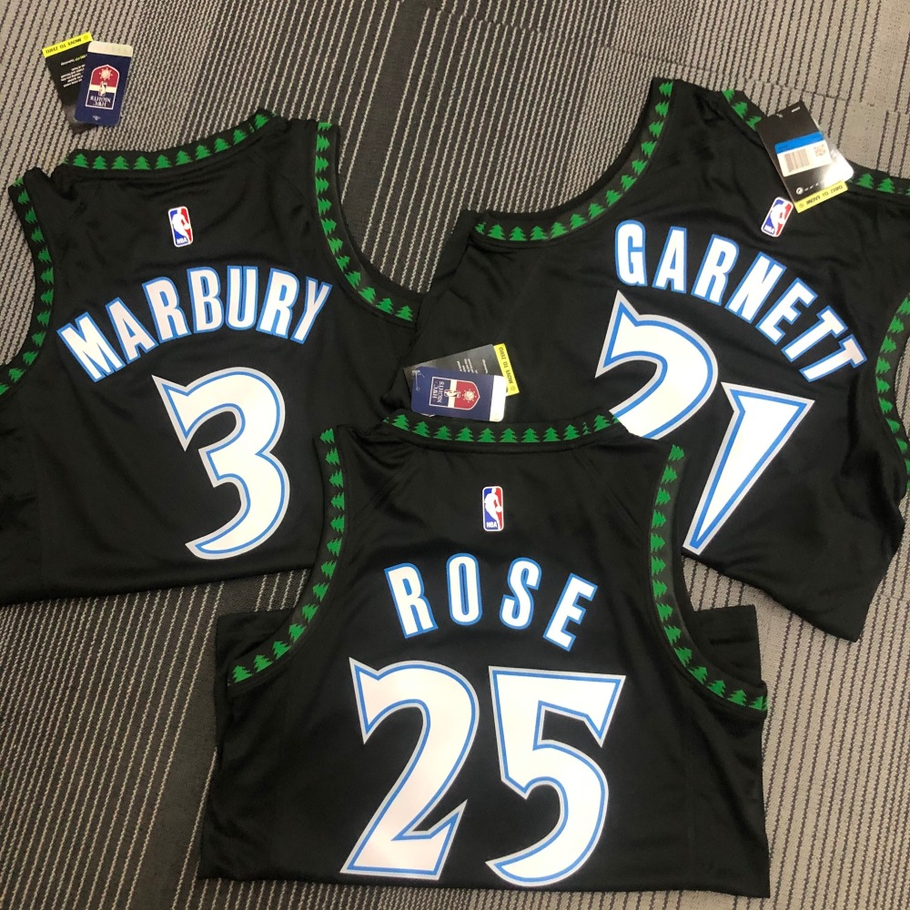 Minnesota Timberwolves Retro Black Stephon Marbury #3 Men’s Jersey