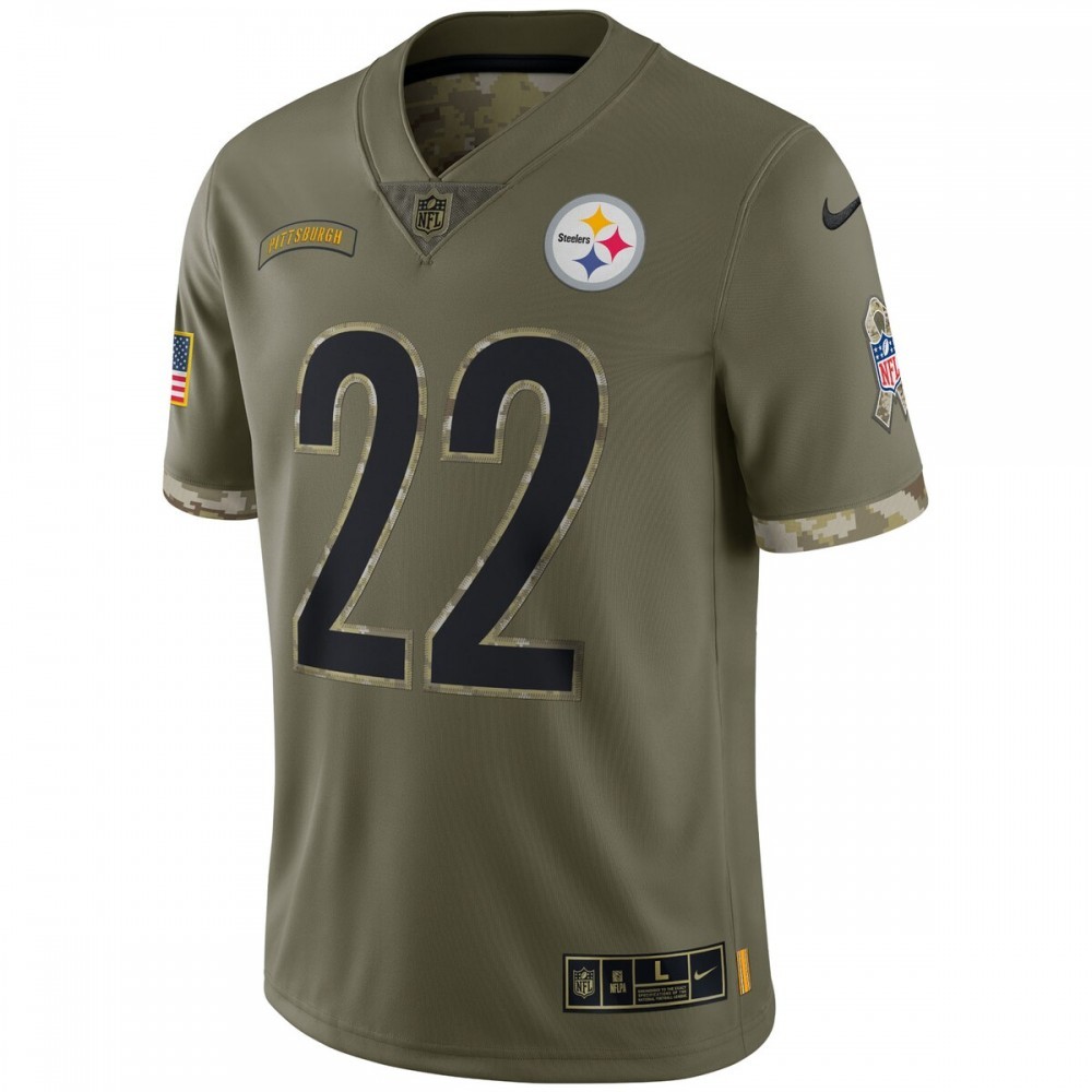 Najee Harris Pittsburgh Steelers Nike Men’s 2022 Salute To Service Limited Jersey – Olive