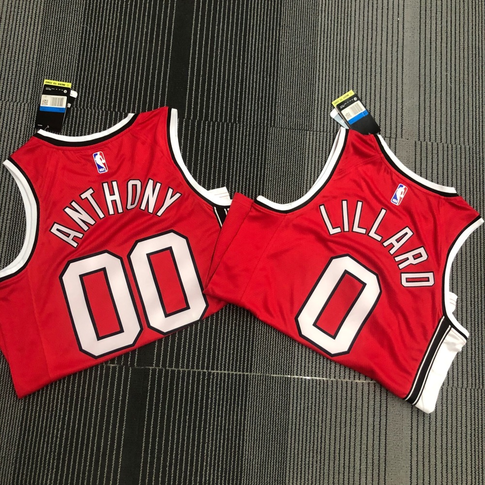 Portland Trail Blazers Retro Red Damian Lillard #0 Men’s Jersey
