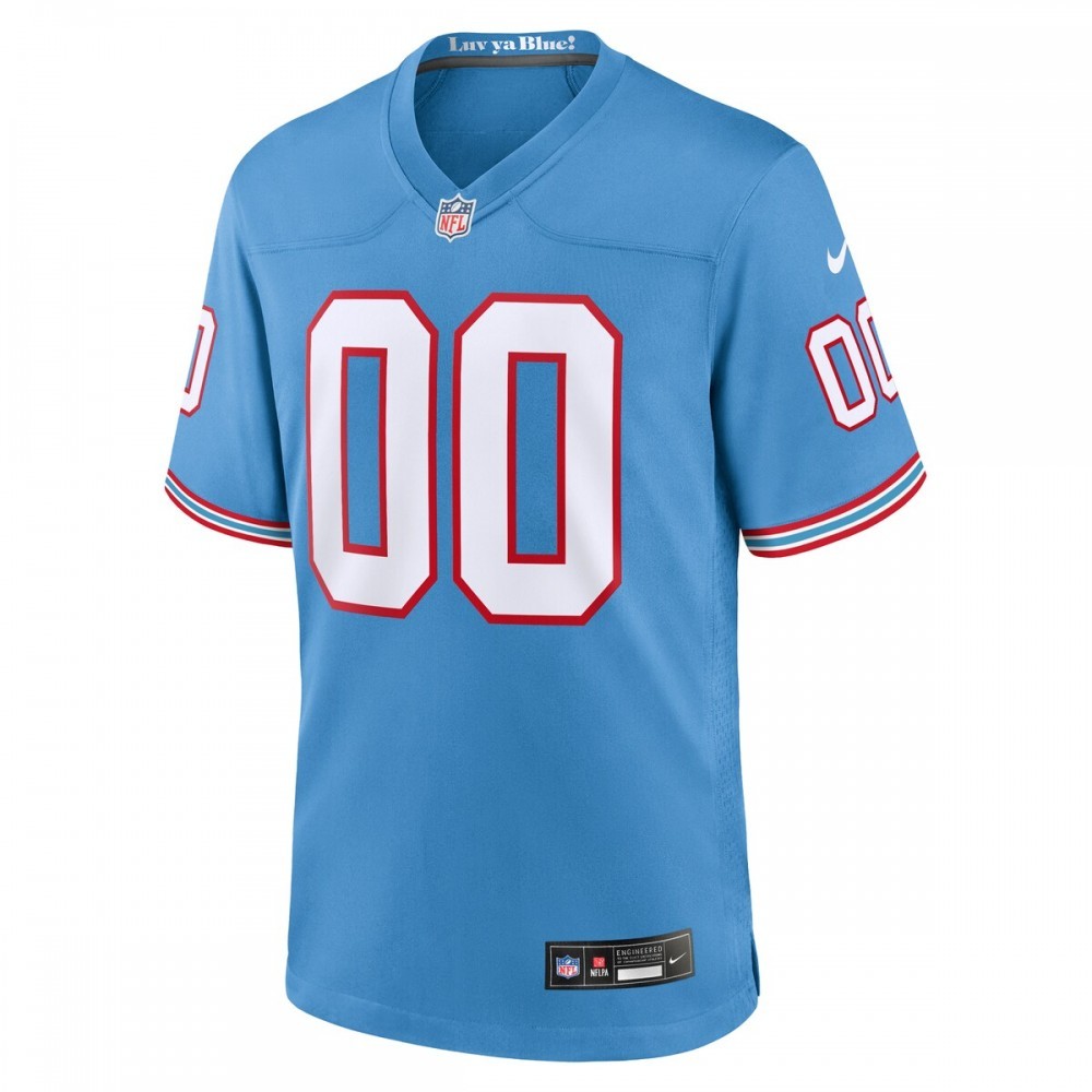 Tennessee Titans Nike Oilers Throwback Custom Game Jersey – Light Blue