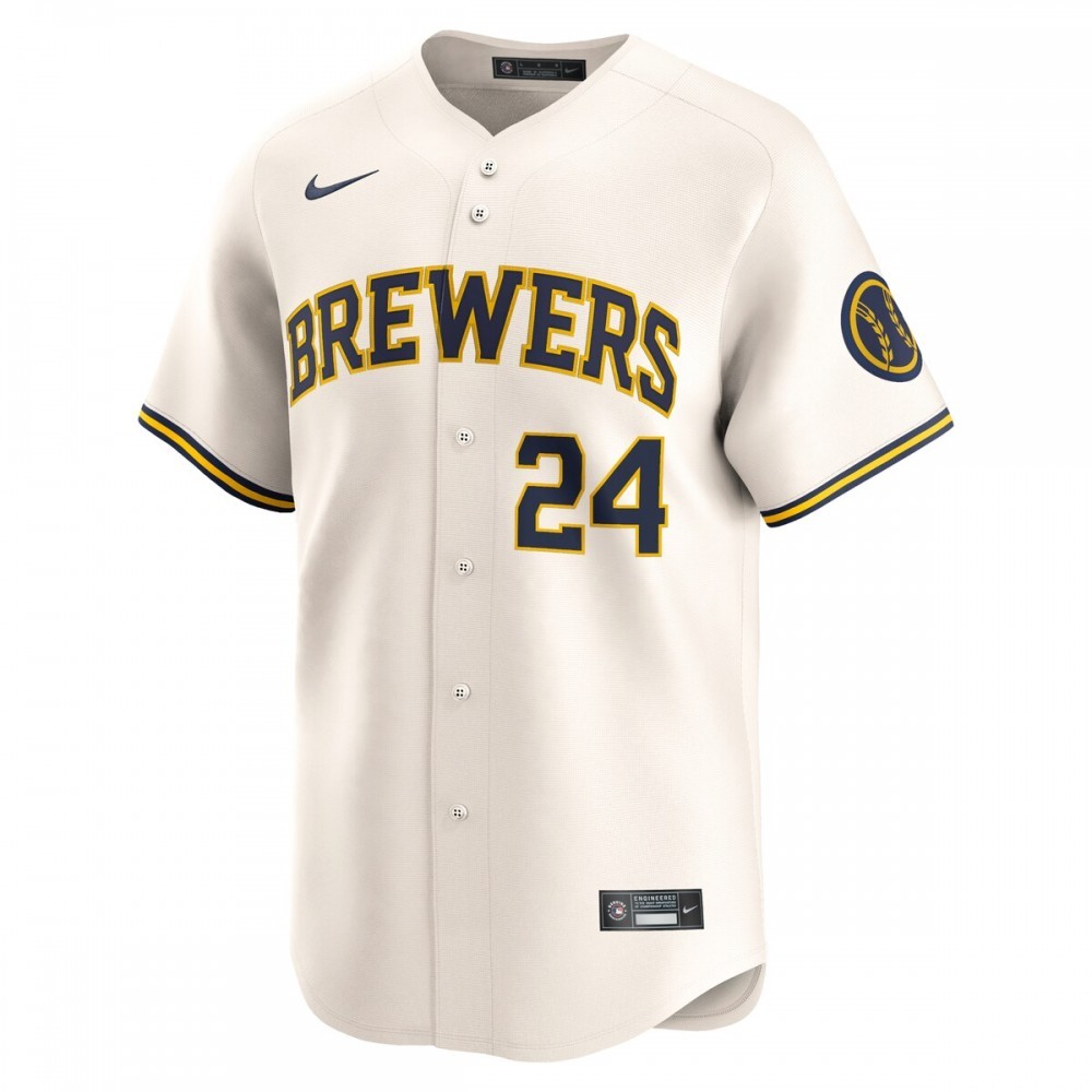 William Contreras Milwaukee Brewers Nike Home Limited Player Jersey – Cream