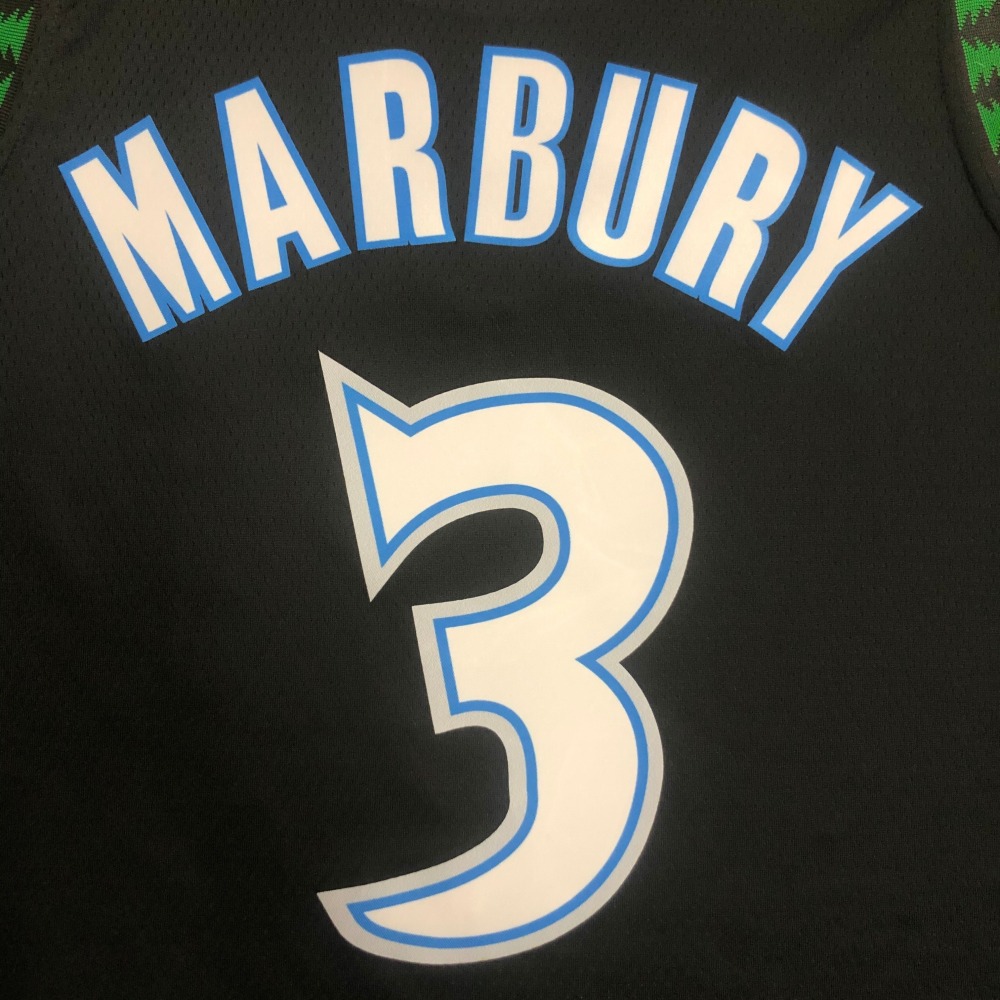 Minnesota Timberwolves Retro Black Stephon Marbury #3 Men’s Jersey