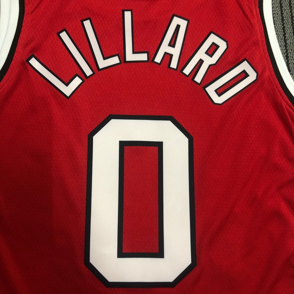 Portland Trail Blazers Retro Red Damian Lillard #0 Men’s Jersey