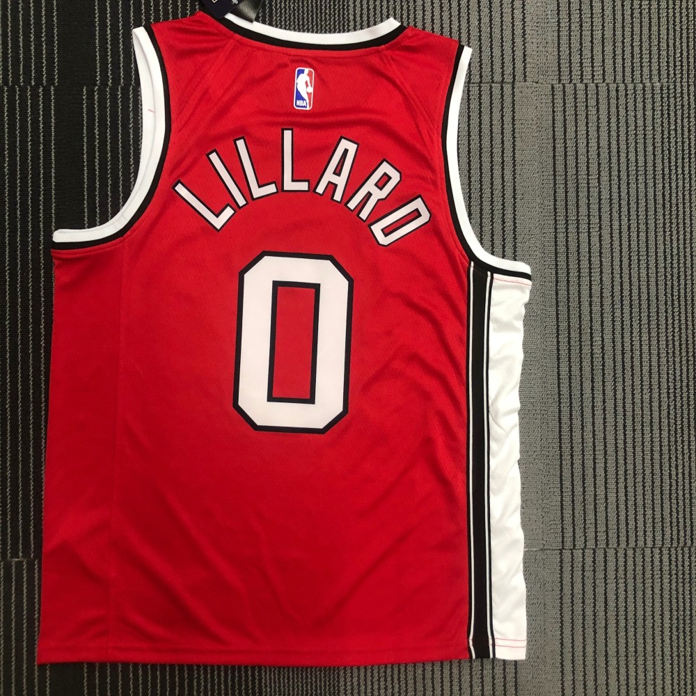Portland Trail Blazers Retro Red Damian Lillard #0 Men’s Jersey