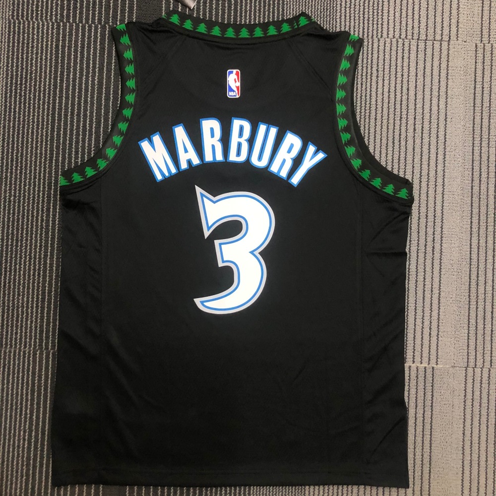 Minnesota Timberwolves Retro Black Stephon Marbury #3 Men’s Jersey