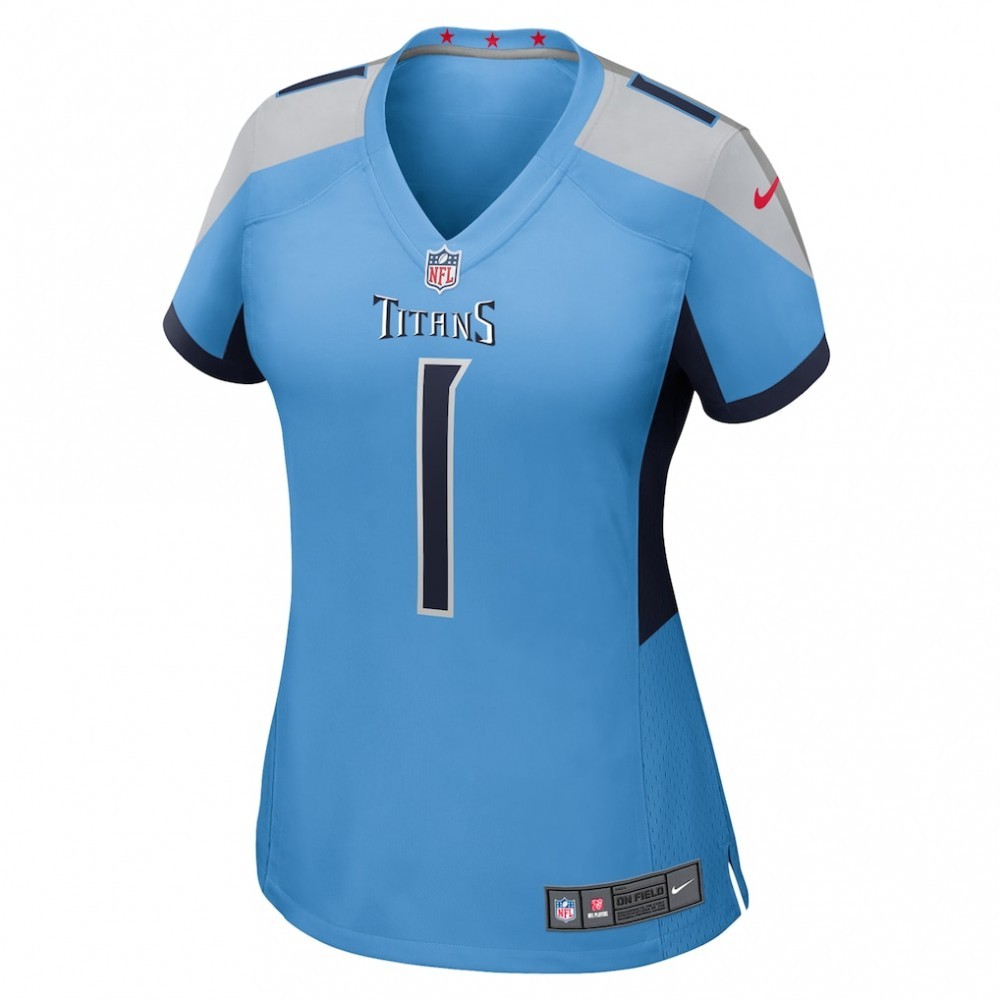 Cameron Ward Tennessee Titans Nike Women’s 2025 NFL Draft First Round Pick Game Jersey – Light Blue