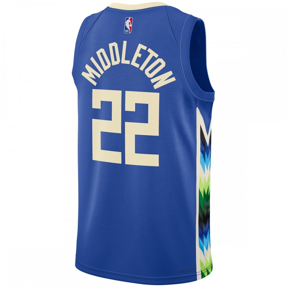 Khris Middleton Milwaukee Bucks Nike Unisex 2022/23 Swingman Jersey – City Edition – Royal