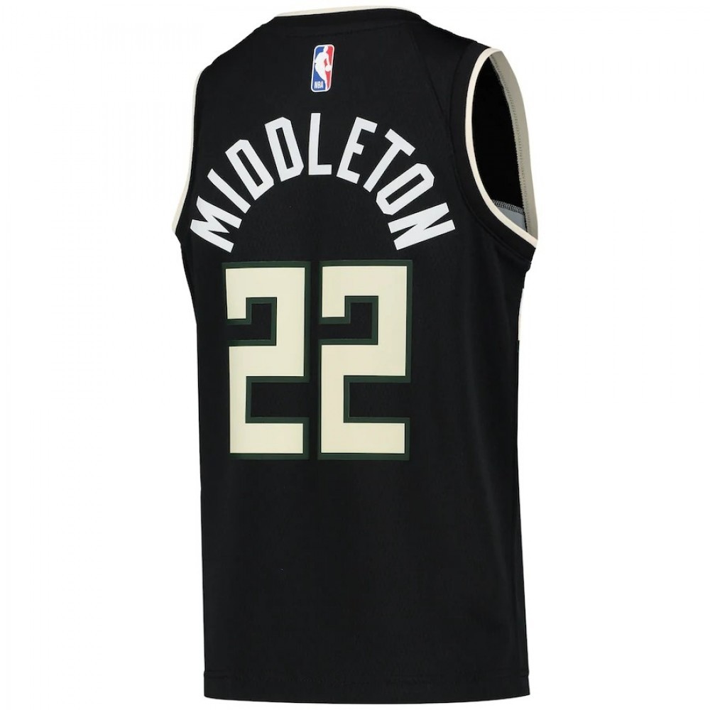 Men’s Milwaukee Bucks Middleton #22 Jordan Black 20/21 Swingman Jersey – Statement Edition