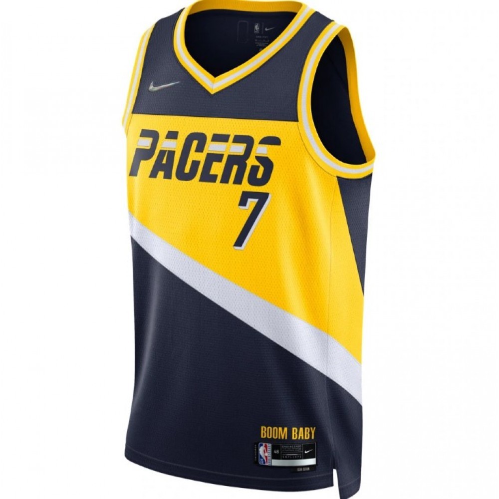 Men’s Indiana Pacers Malcolm Brogdon #7 Nike Navy 2021/22 Swingman NBA Jersey – City Edition
