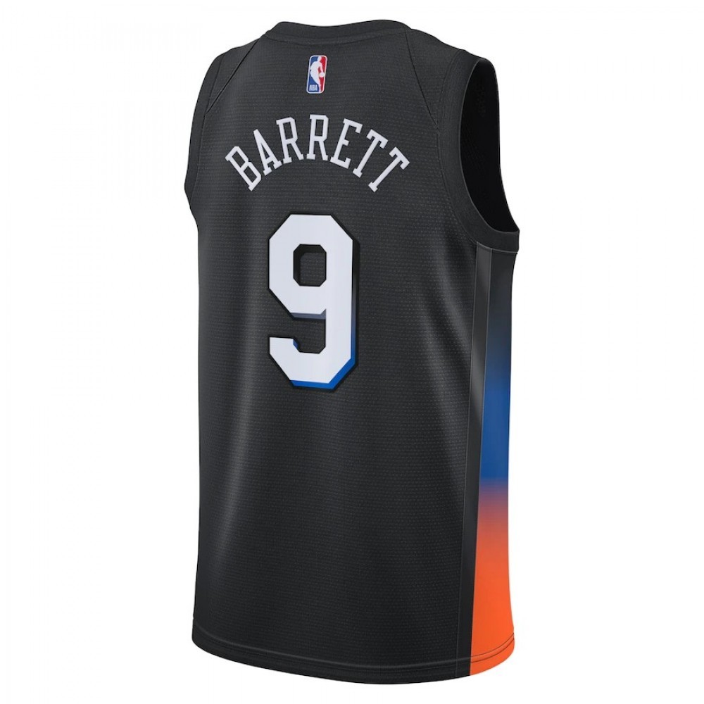 Men’s New York Knicks RJ Barrett #9 Nike Black 2020/21 Swingman Jersey – City Edition