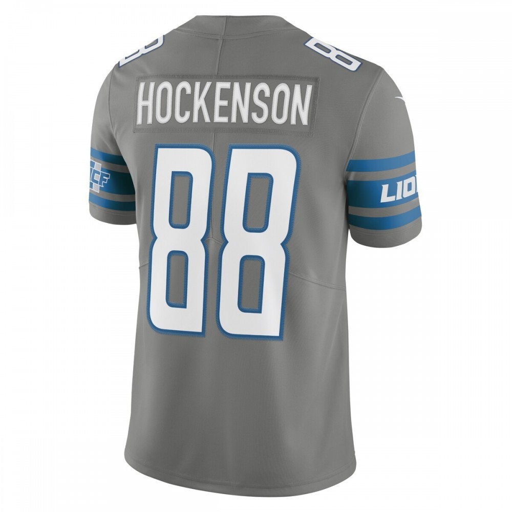 T.J. Hockenson Detroit Lions Nike Vapor Limited Jersey – Steel