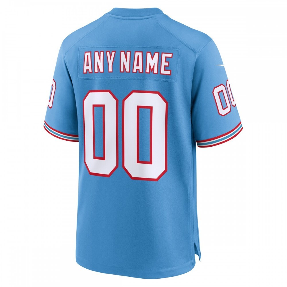 Tennessee Titans Nike Oilers Throwback Custom Game Jersey – Light Blue