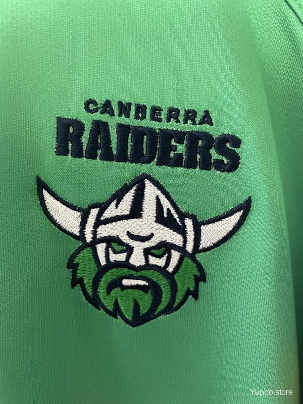 25/26 Canberra Raiders Green with White, Blue and Gold Stripes Jersey