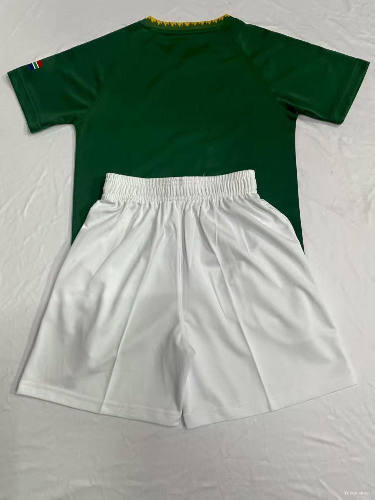 2026 Kids South Africa Home Springboks Green with Gold Trim Rugby Jersey