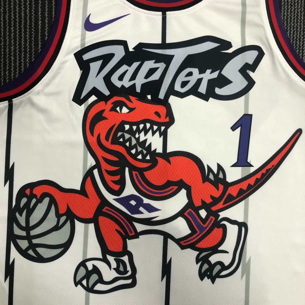 Toronto Raptors Retro White Tracy McGrady #1 Jersey | NBA Swingman Jersey