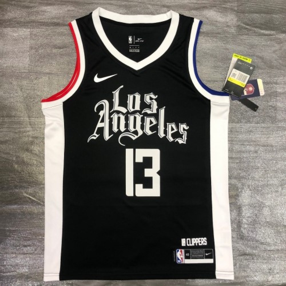 Men’s LA Clippers Paul George #13 Nike Black 2020/21 Swingman Player Jersey – City Edition