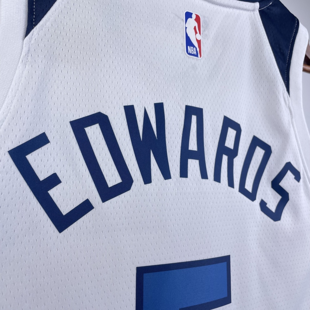 2023/24 Minnesota Timberwolves Home White Anthony Edwards #5 Men’s Jersey