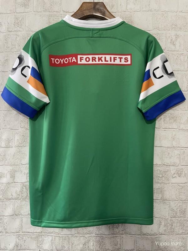 25/26 Canberra Raiders Green with White, Blue and Gold Stripes Jersey