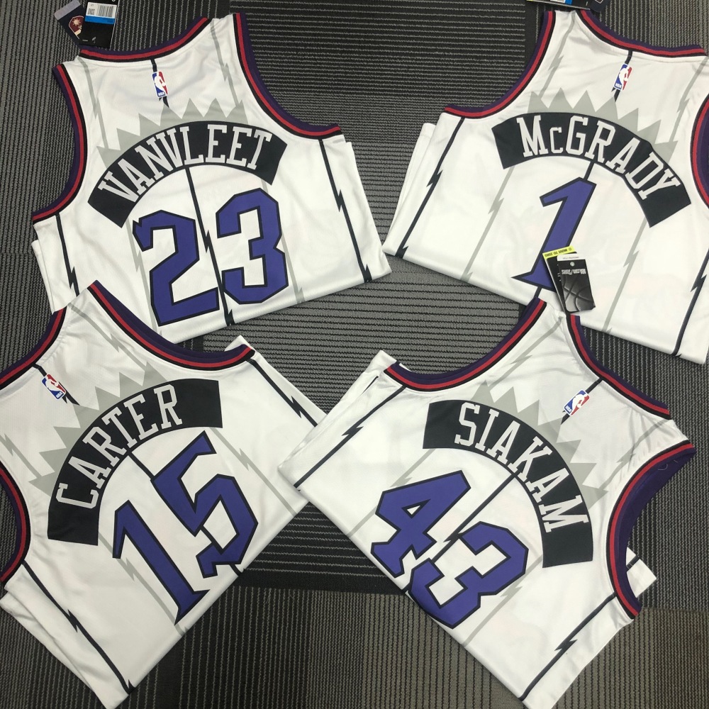 Toronto Raptors Retro White Tracy McGrady #1 Jersey | NBA Swingman Jersey