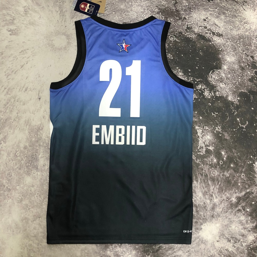 2023/24 Philadelphia 76ers All-Star Blue Joel Embiid #21 Men’s Jersey